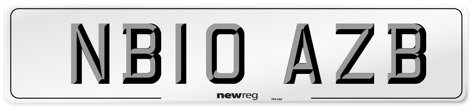 NB10 AZB Number Plate from New Reg